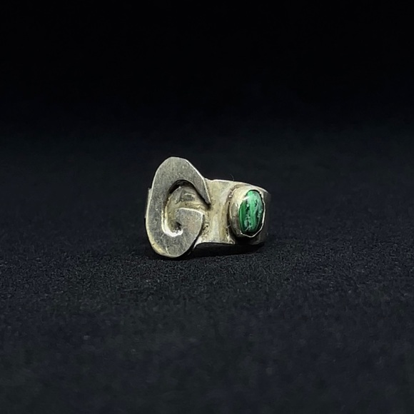 STERLING SILVER G Ring with stone - Picture 4 of 5